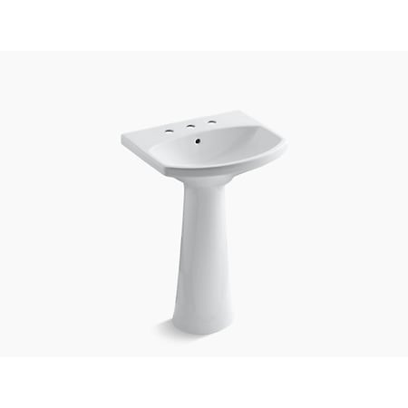 Kohler Pedestal Bathroom Sink W/ 8 Widespread Faucet Holes 2362-8-0